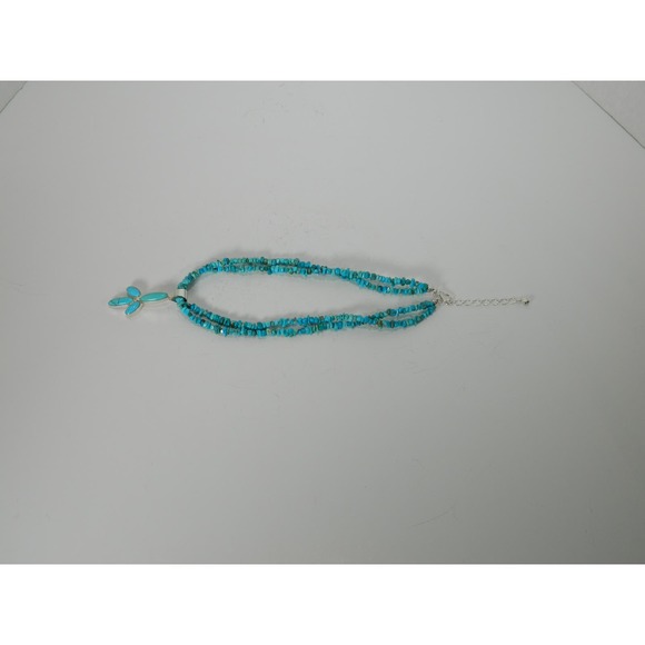 Jay King Turquoise Nugget Double Strand with Pendant 925 Signed - Picture 7 of 9